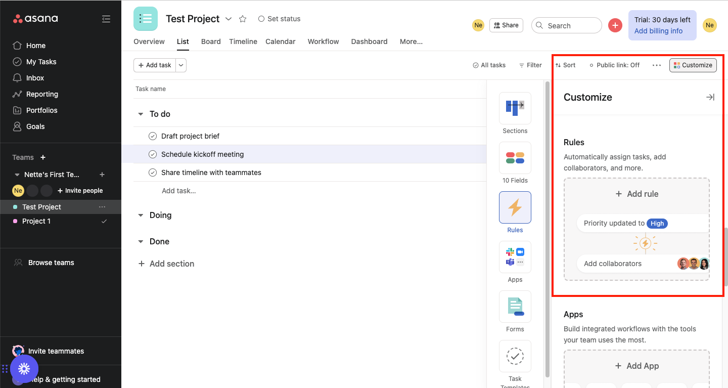workflow automations with asana project management software