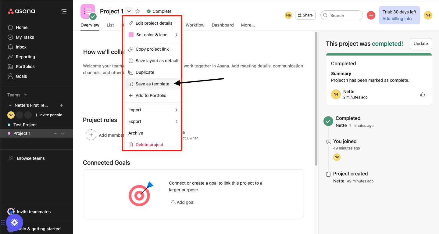 asana project management software features project and task templates