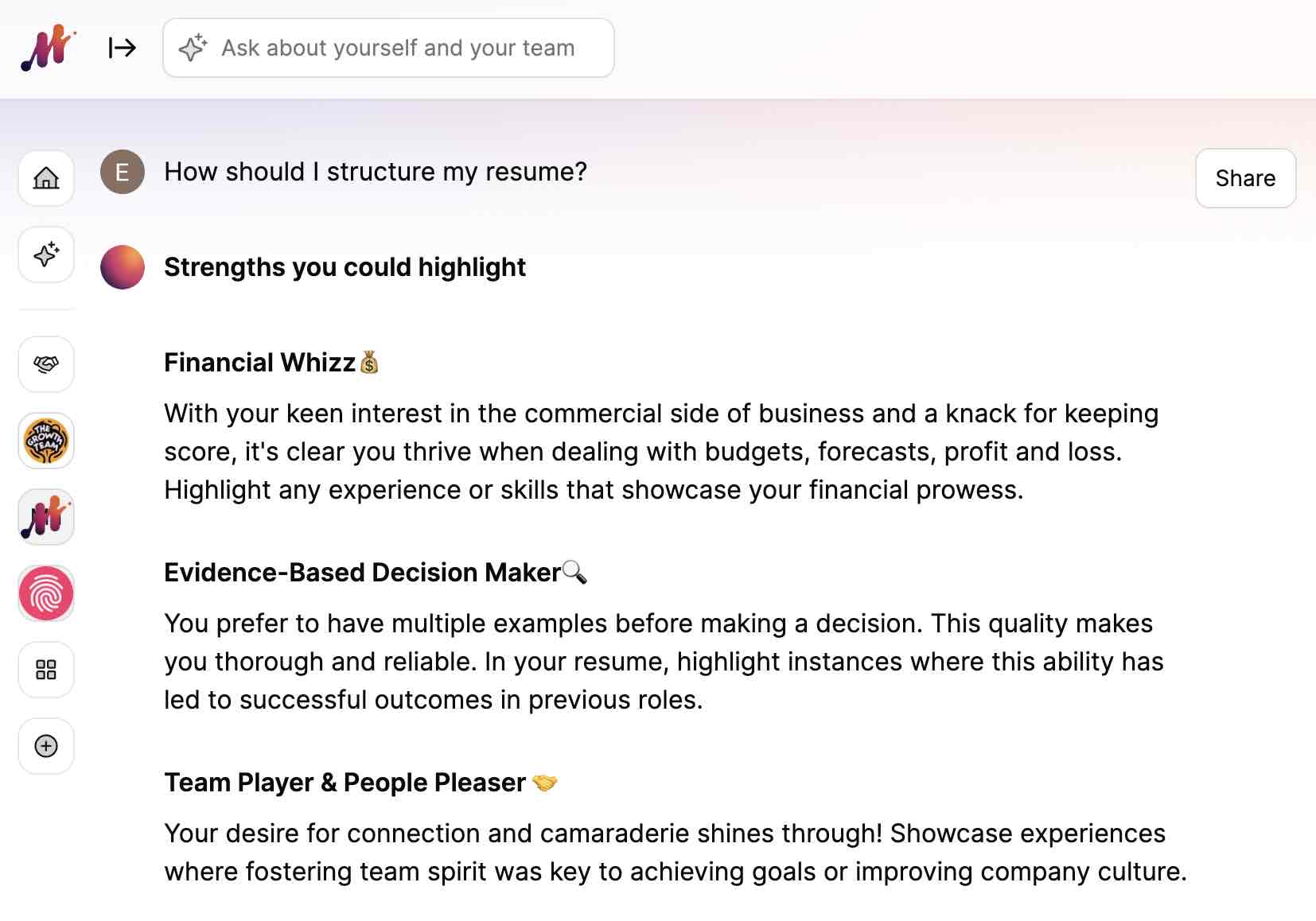 Ask Marlee, our AI for a list of your top interpersonal skills for your resume