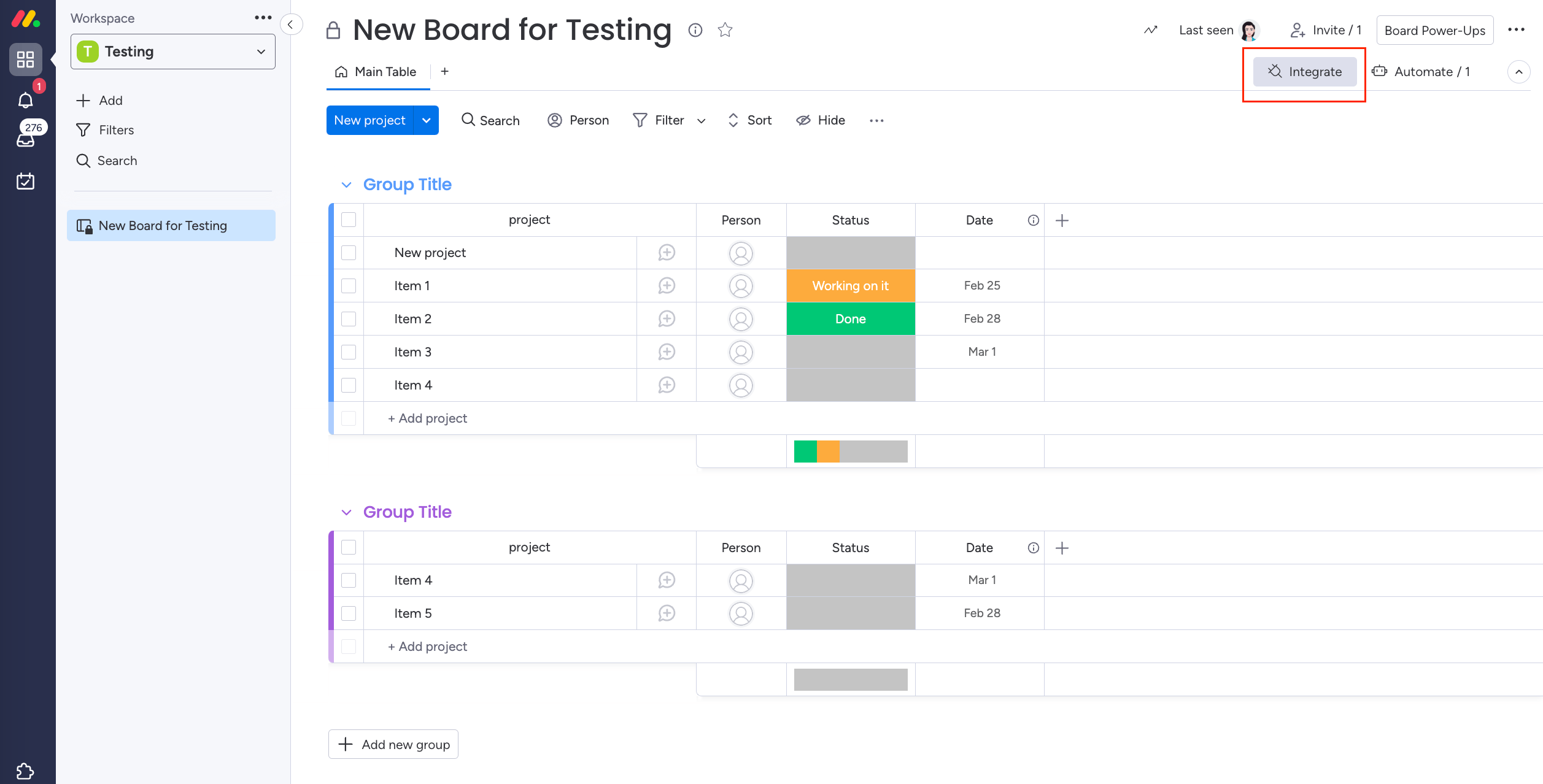 Setting up integrations