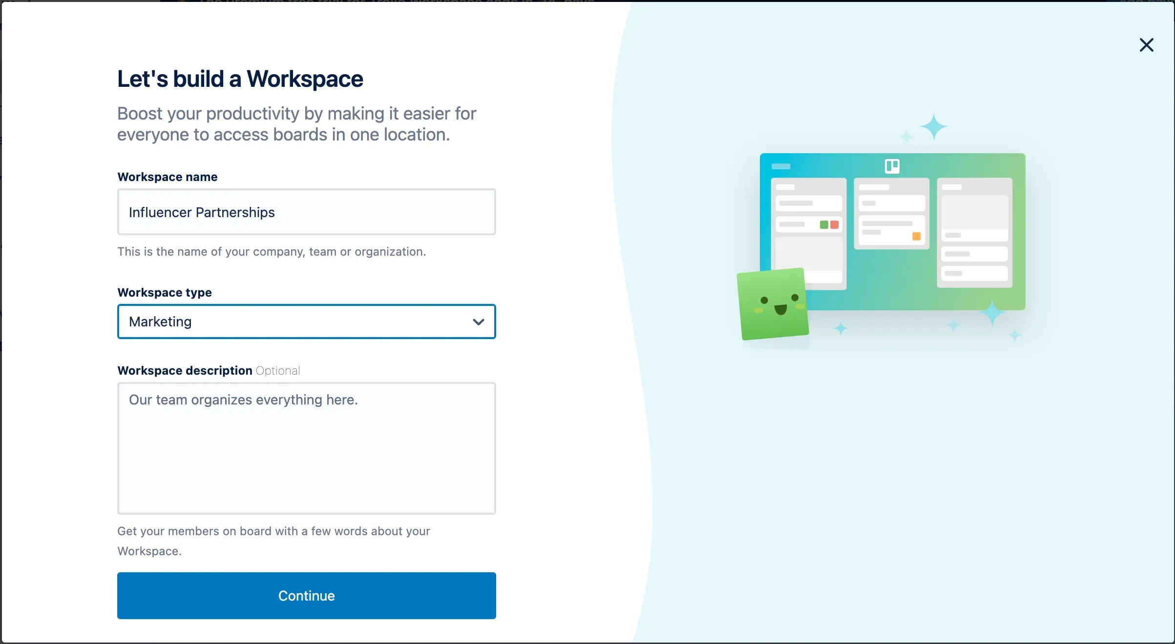 Trello project management software create a plan